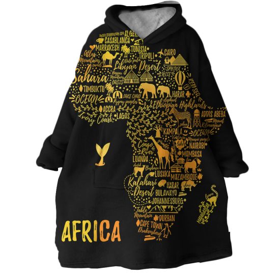 Africa Hoodie Wearable Blanket WB1736 1