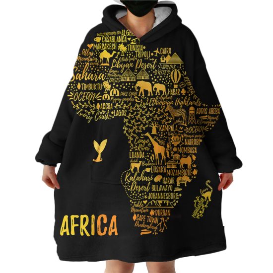 Africa Hoodie Wearable Blanket WB1736