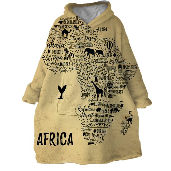 Africa Hoodie Wearable Blanket WB1737 1