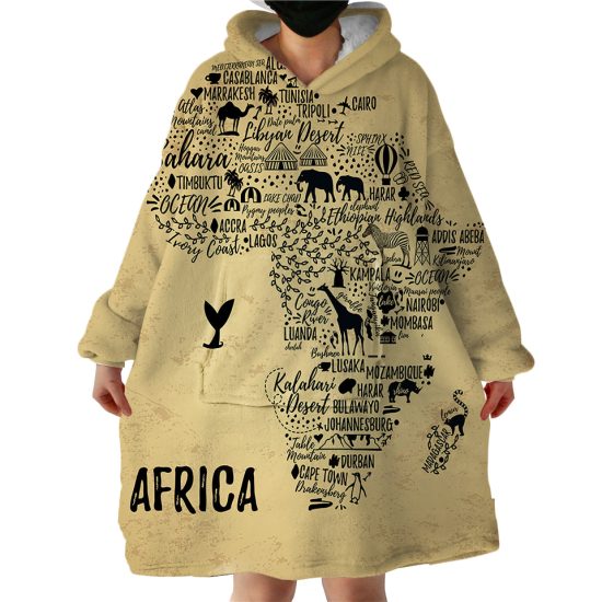 Africa Hoodie Wearable Blanket WB1737