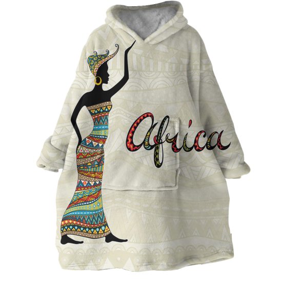 Africa Lady Hoodie Wearable Blanket WB1527 1