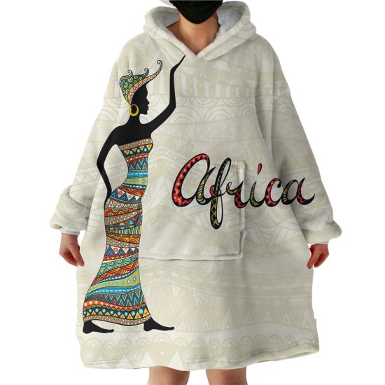 Africa Lady Hoodie Wearable Blanket WB1527