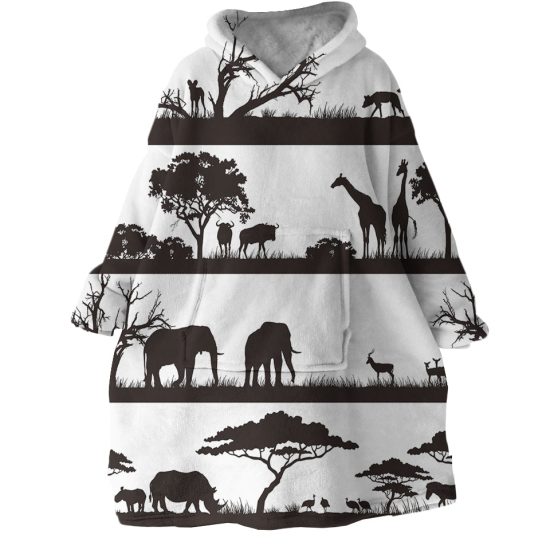 Africa Scenery Hoodie Wearable Blanket WB0418 1