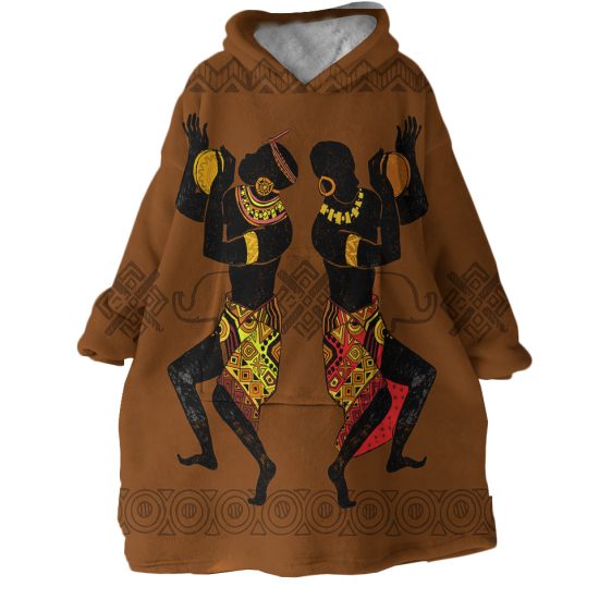 African Dance Hoodie Wearable Blanket WB1720 1