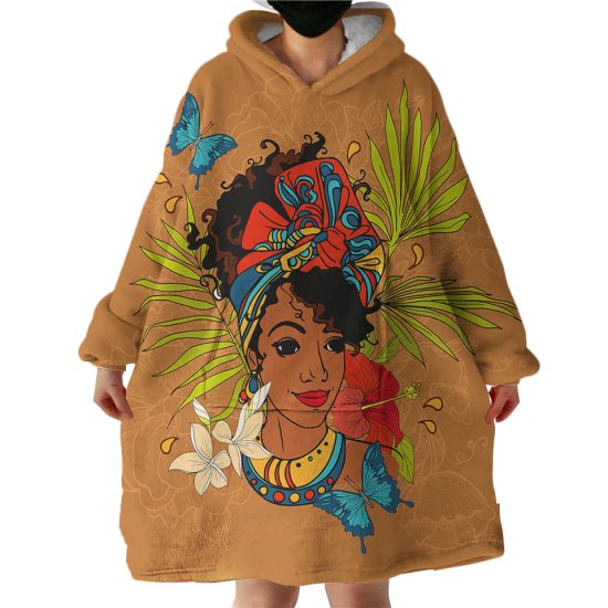 African Grace Hoodie Wearable Blanket WB2032
