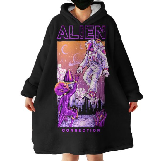 Alien And Astronaut Hoodie Wearable Blanket WB0835