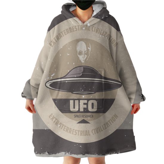 Alien and UFO Hoodie Wearable Blanket WB1281