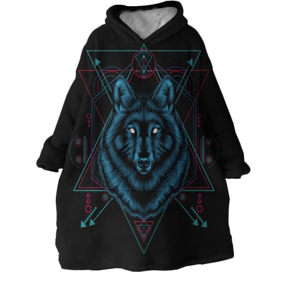 Alpha Wolf Hoodie Wearable Blanket WB0881 1
