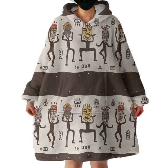 Ancient Human Dance Hoodie Wearable Blanket WB0582