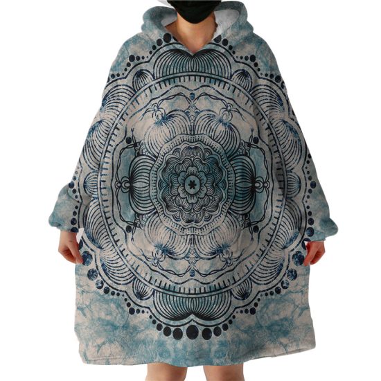 Ancient Lotus Hoodie Wearable Blanket WB1102