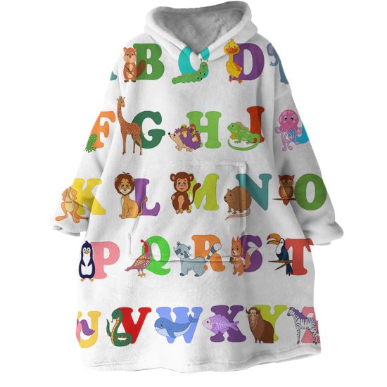 Animal Alphabet Hoodie Wearable Blanket WB1757 1