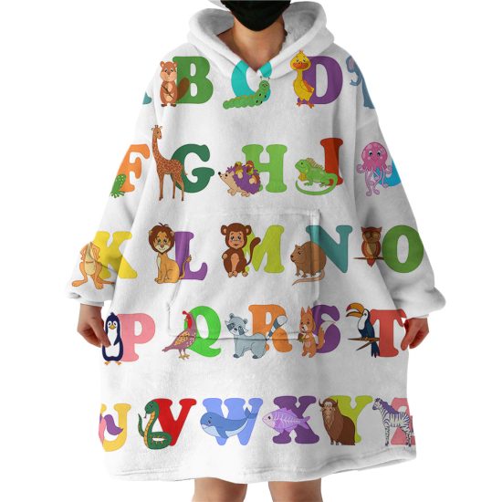 Animal Alphabet Hoodie Wearable Blanket WB1757