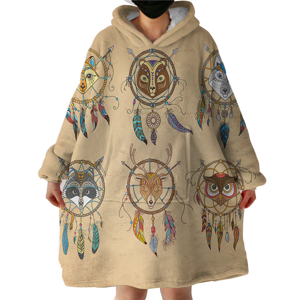 Animal Dream Catchers Hoodie Wearable Blanket WB1116