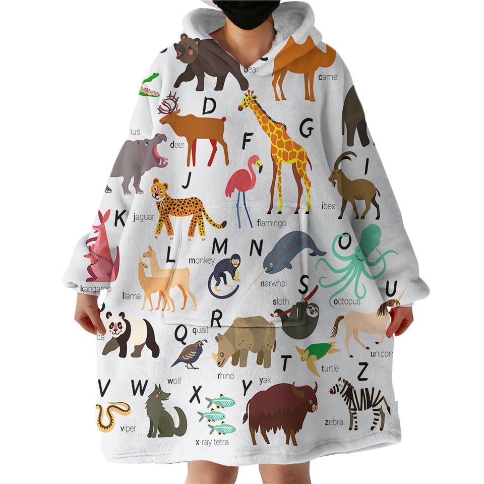 Animal List Hoodie Wearable Blanket WB1756