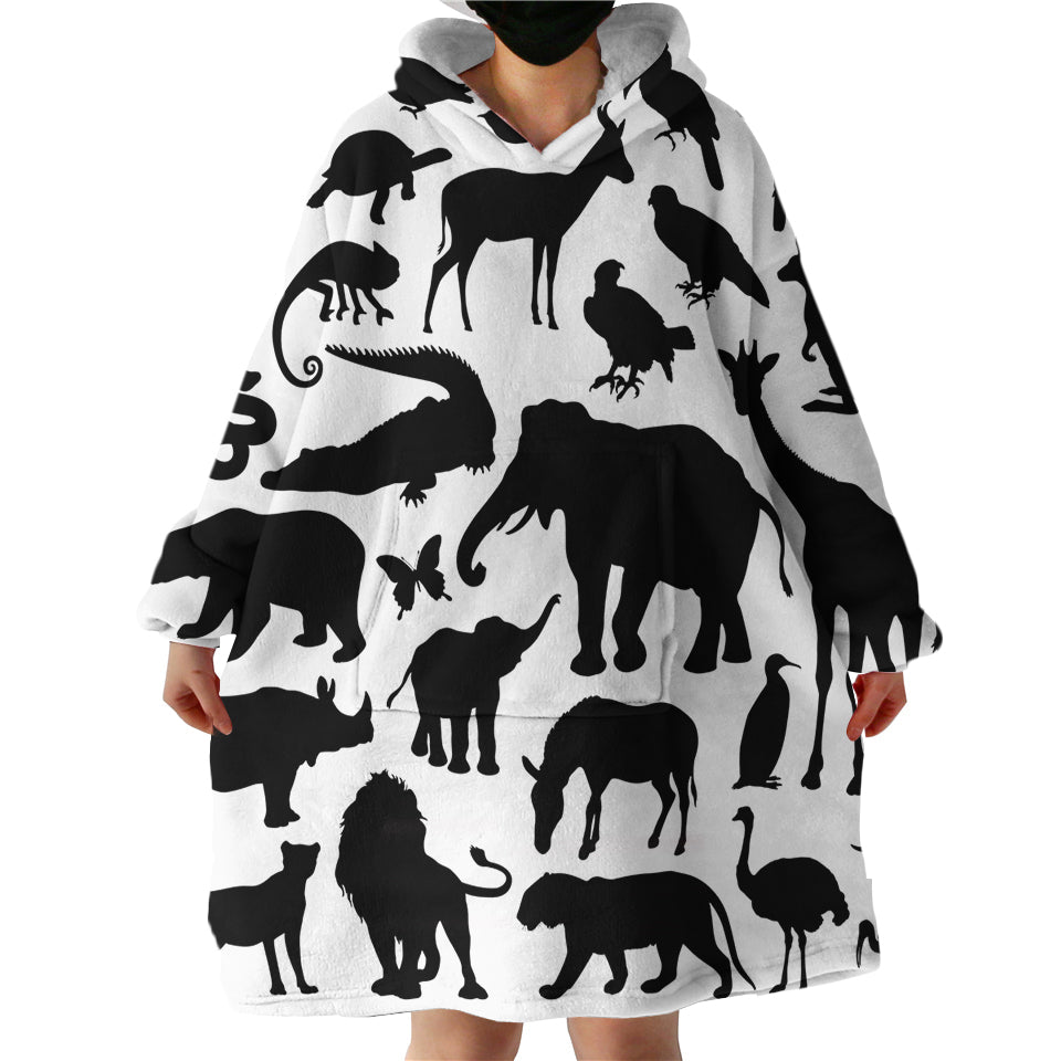 Animal Shadows Hoodie Wearable Blanket WB1700