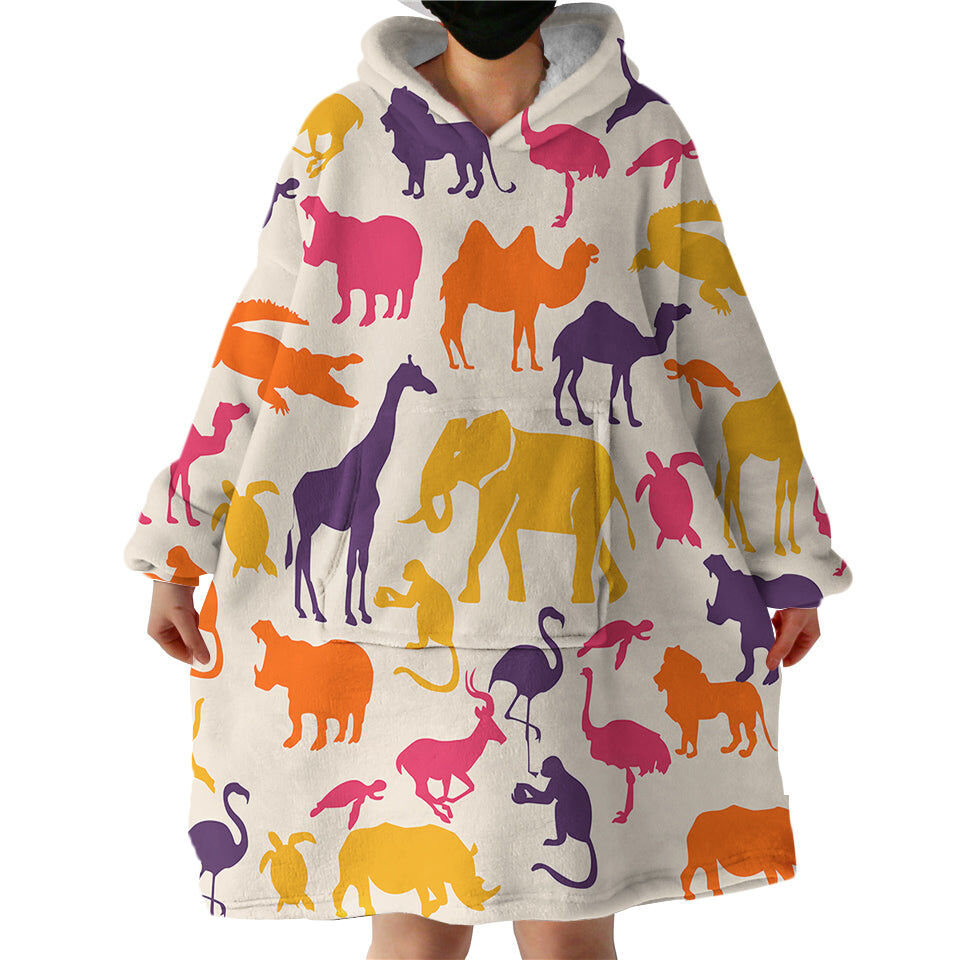 Animal Shadows Hoodie Wearable Blanket WB1784