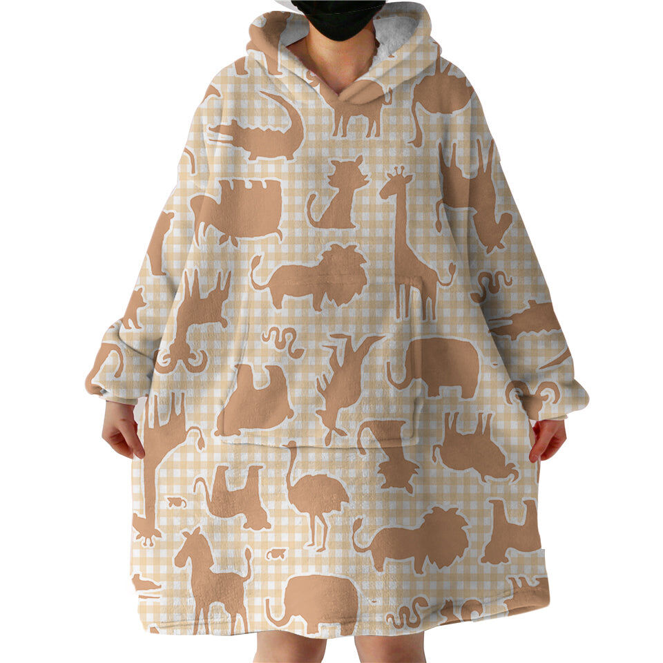 Animel Orange Shadow Stripes Hoodie Wearable Blanket WB0160