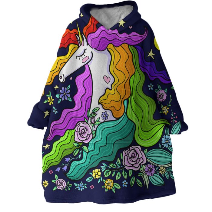 Arty Unicorn Hoodie Wearable Blanket WB0843 1