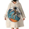 Astronaut On The Beach Hoodie Wearable Blanket WB1329