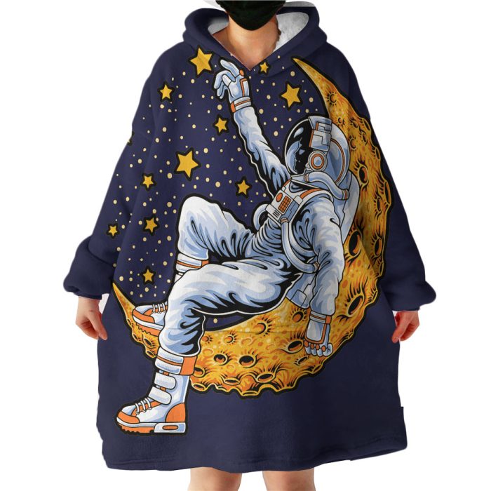 Astronaut On The Moon Hoodie Wearable Blanket WB0832