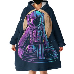 Astronaut Playing Music Hoodie Wearable Blanket WB1313