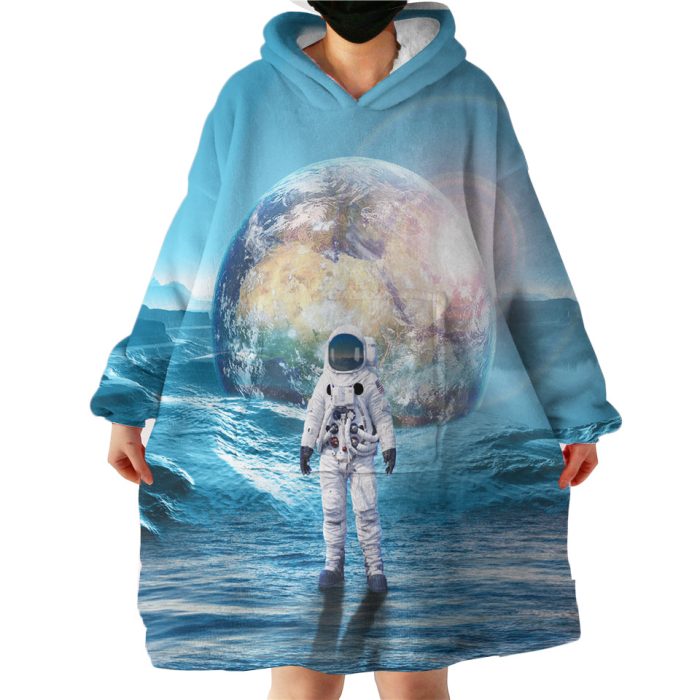 Astronaut Standing Out Space Hoodie Wearable Blanket WB1294