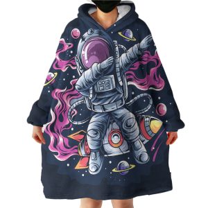 Astronaut With Dabbing Style Hoodie Wearable Blanket WB1318