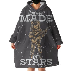 Astronaut With Guitar Hoodie Wearable Blanket WB1286