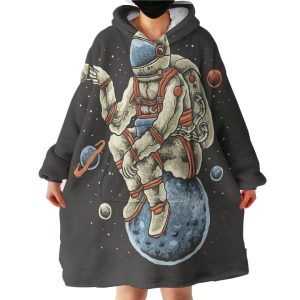 Astronaut With The Coffee Hoodie Wearable Blanket WB1297