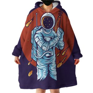 Astronaut With Toy Gun Hoodie Wearable Blanket WB1301