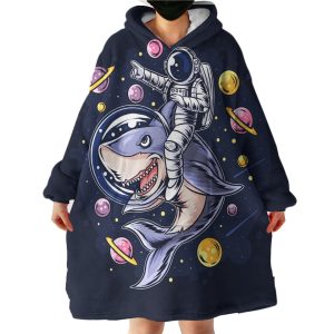 Astronaut and Dolphin Hoodie Wearable Blanket WB0830