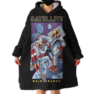 Astronaut and Satellite Hoodie Wearable Blanket WB1326