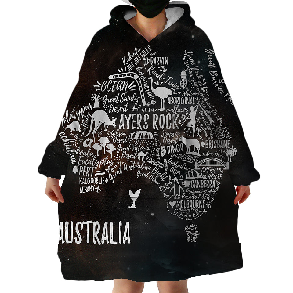 Australia-Hoodie-Wearable-Blanket-WB1738 Australia Hoodie Wearable Blanket WB1738