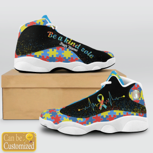 Autism Be A Kind Sole Custom Name Air Jordan 13 Shoes 3