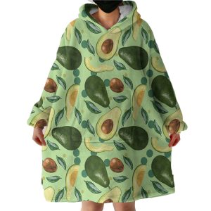 Avocado Monogram Green Theme Hoodie Wearable Blanket WB0448