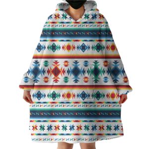 Aztec Stripes Hoodie Wearable Blanket WB0524