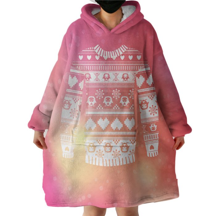 Aztec Stripes Sweatshirt Pink Theme Hoodie Wearable Blanket WB0545