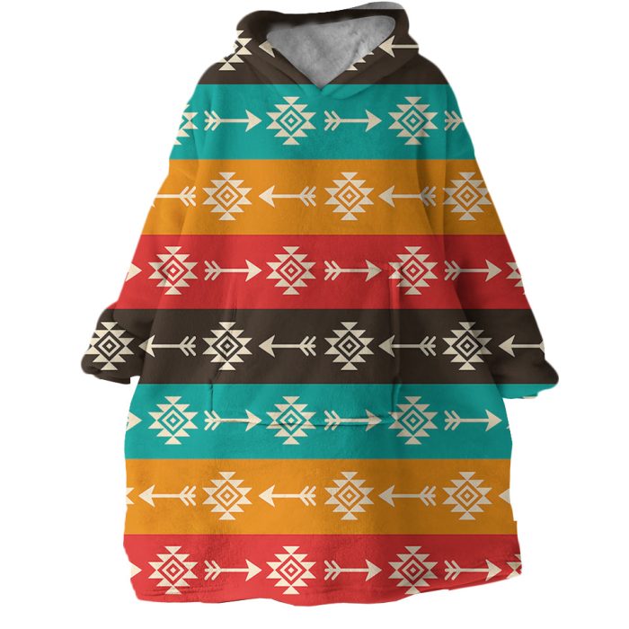 Aztec Themed Hoodie Wearable Blanket WB2047 1