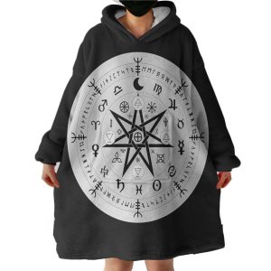 B&W Constellation Zodiac Hoodie Wearable Blanket WB0627