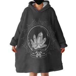B&W Diamond Old School Draw Hoodie Wearable Blanket WB0121