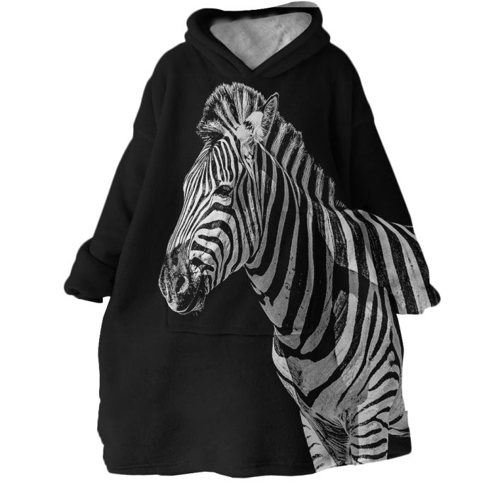 BW Zebra Hoodie Wearable Blanket WB1583 1