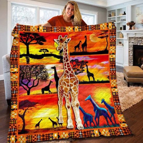 Baby Blanket Giraffe Blanket Animal Blanket Gift Fleece Blanket Sherpa Blanket 2