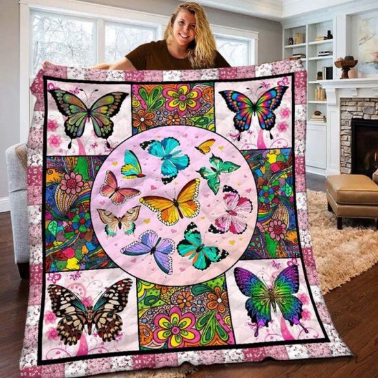 Baby Girl Blanket For Girl Butterfly Blanket Gift Fleece Blanket Sherpa Blanket 2