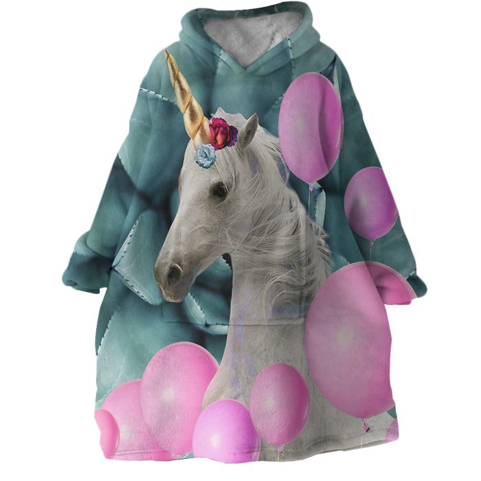 Balloon Unicorn Hoodie Wearable Blanket WB1034 1