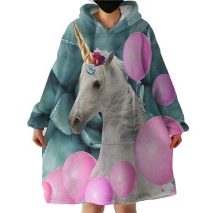 Balloon Unicorn Hoodie Wearable Blanket WB1034