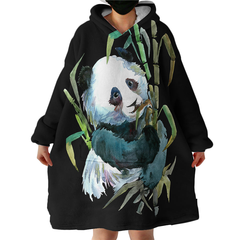 Bamboo-Panda-Hoodie-Wearable-Blanket-WB2126 Bamboo Panda Hoodie Wearable Blanket WB2126