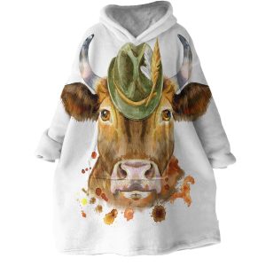 Barn Cow Hoodie Wearable Blanket WB1946 1