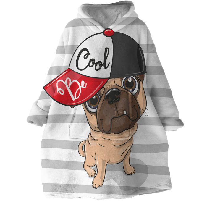 Be Cool Pug Hoodie Wearable Blanket WB2039 1