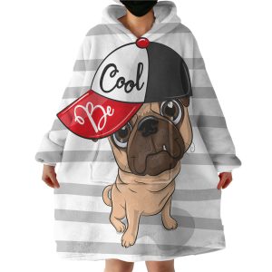 Be Cool Pug Hoodie Wearable Blanket WB2039