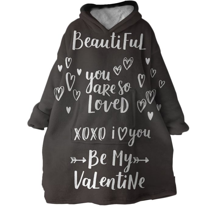 Be My Valentine Hoodie Wearable Blanket WB0848 1
